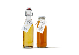 Logo- und Etikettendesign Juicy Sirupe