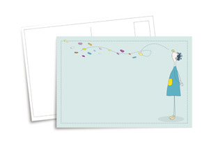 Illustration Mädchen AI Postkarte