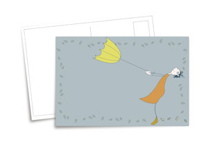 Illustration Mädchen AI Postkarte
